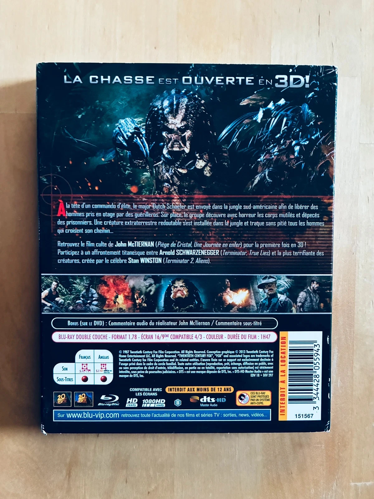 Blu-ray 3D Blu-ray DVD Predator Arnold Schwarzenegger-cadeauset. – photo 2